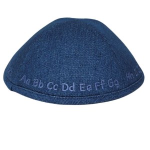 Picture of iKippah Blue Denim with Alphabet Size 3